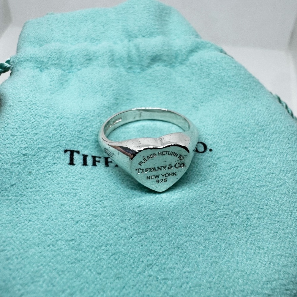 Tiffany & Co. Silver Heart Signet Ring